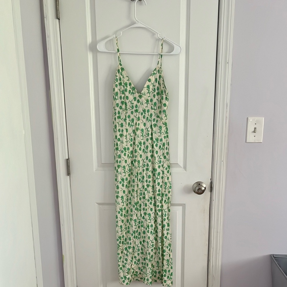 Zara Green Floral Midi Slip Dress🍾🍐